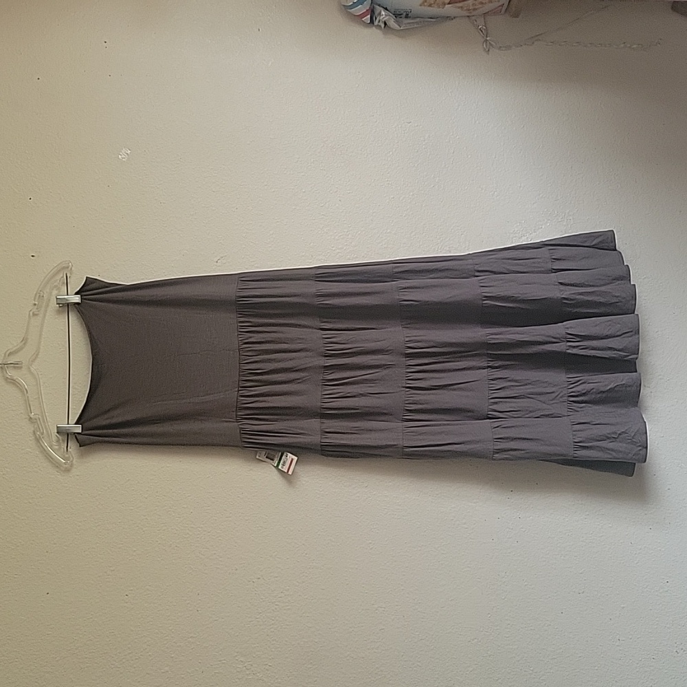 NWT I-N-C INTERNACIONAL CONCEPT  straples maxi dress size large color gray knigh - Picture 5 of 12